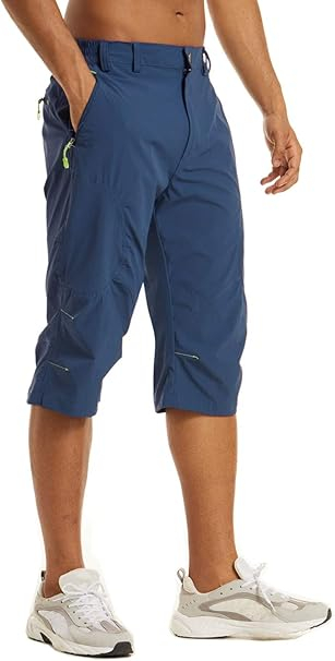 Pantaloni 3/4 albastri sport pentru barbatii, usori, respirabili, 32 [2]