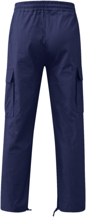 Pantaloni albastri Cargo Bărbați, Bumbac și Elastan, 6 Buzunare, Outdoor și Workwear, 34 [4]