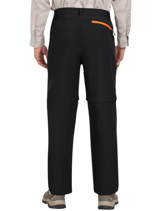 Pantaloni negri barbati, softshell, căptușiți cu fleece, impermeabili, rezistenți la vânt, funcționali, camping, drumeții 4XL [2]