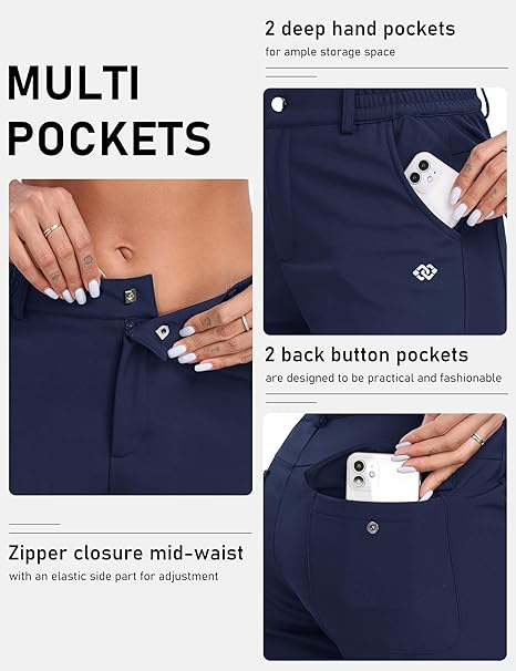 Pantaloni femei, softshell, impermeabili, captusiti flee, camping, drumeții 2XL albastri [5]