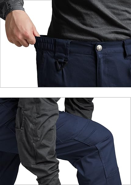 Pantaloni cargo usori pentru barbati, rezistenti la uzura, 4 buzunare, Albastri W34-L30 [6]