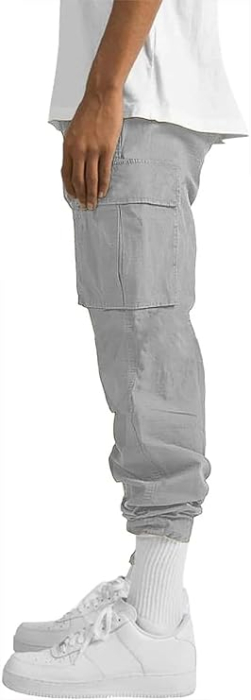 Pantaloni cargo usori pentru barbati, rezistenti la uzura, 4 buzunare, Gri 30 [2]