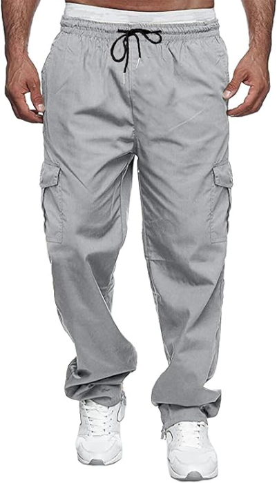 Pantaloni cargo usori pentru barbati, rezistenti la uzura, 4 buzunare, Gri 30 [6]