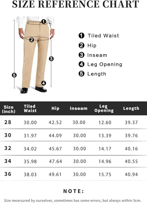 Pantaloni casual barbati, respirabili, elastici in talie, crem 36 [7]