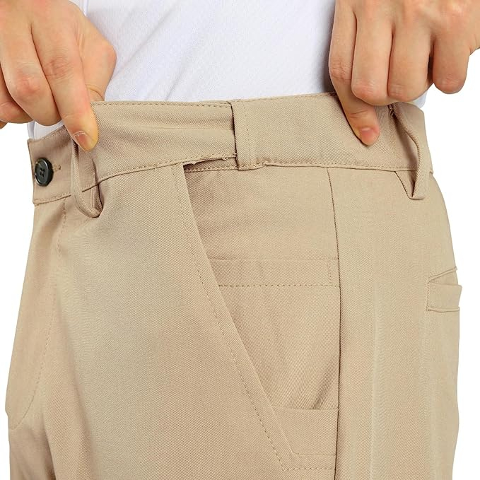 Pantaloni casual barbati, respirabili, elastici in talie, crem 36 [5]