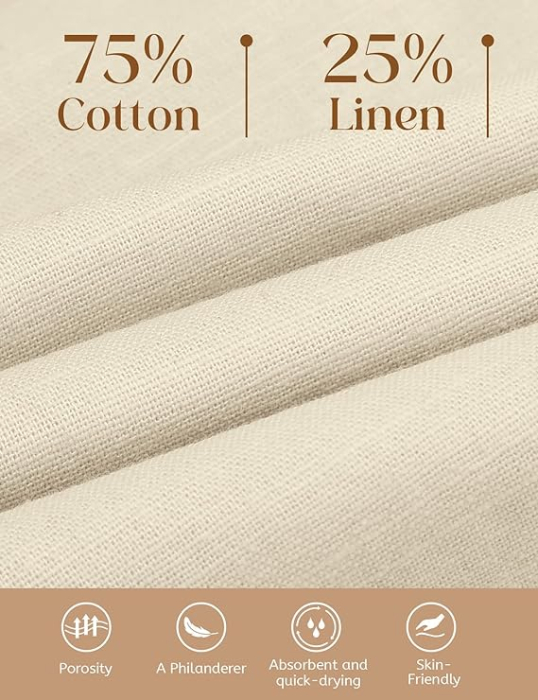 Pantaloni casual lejeri pentru femei, cu buzunare si talie elastica, bej  M [4]