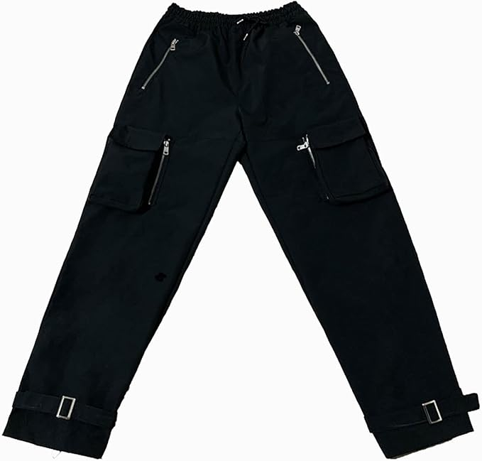 Pantaloni casual respirabili pentru femei, largi cu buzunare laterale negri M [2]