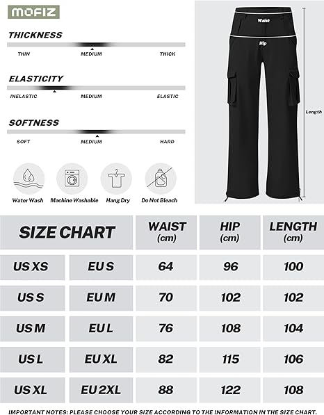 Pantaloni casual respirabili pentru femei, drepti cu buzunare laterale negru M [6]