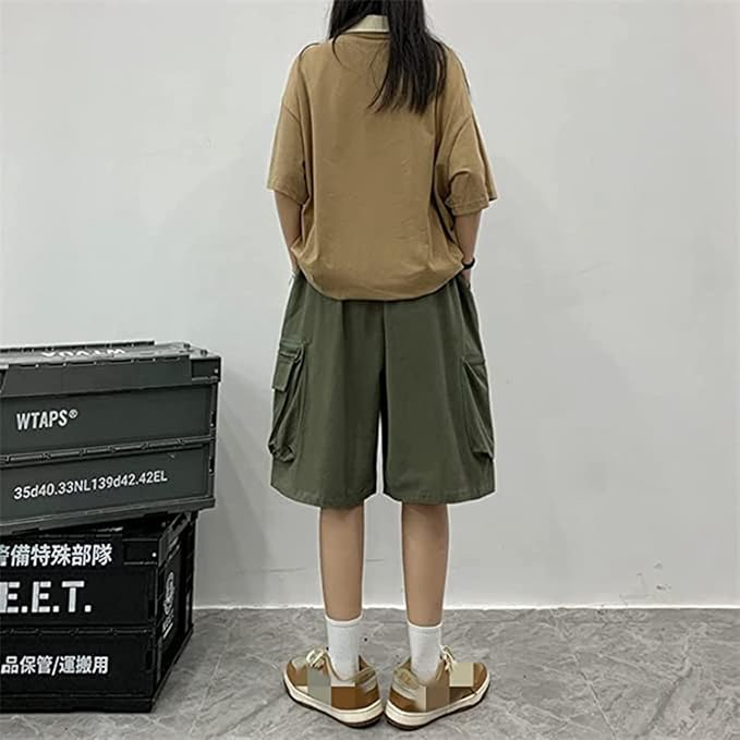 Pantaloni casual respirabili pentru femei, largi cu buzunare laterale verzi S [5]