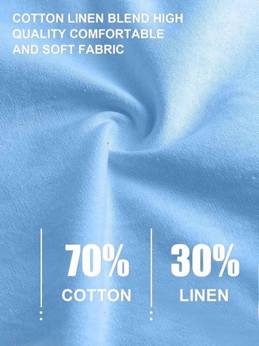 Pantaloni drepti din bumbac pentru bărbați, subtiri si respirabili, albastri 2XL [3]