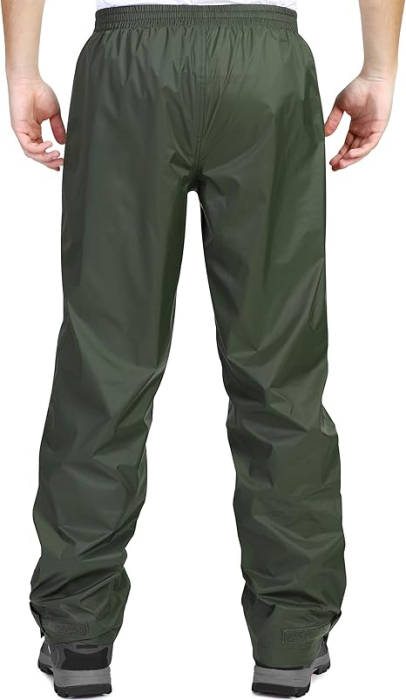 Pantaloni de Ploaie Impermeabili pentru Bărbați Ușori Rezistenți la Vânt - Verzi M [2]