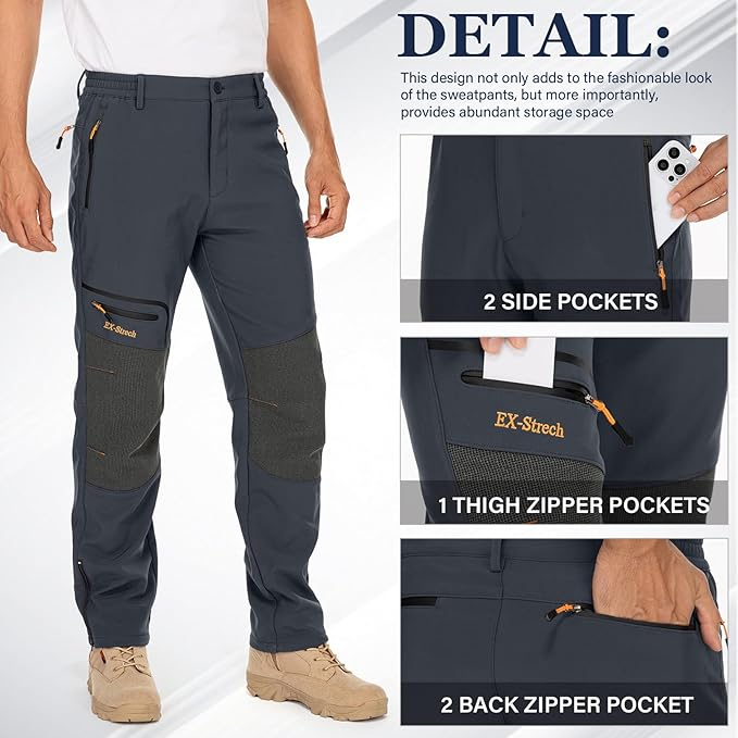 Pantaloni gri de ski de iarna pentru barbati, impermeabili, marimea 40 [4]