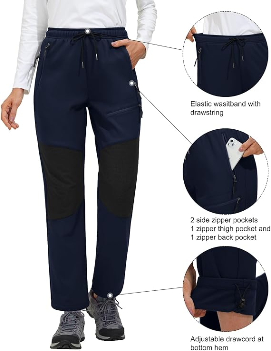 Pantaloni de ski de iarna pentru femei, impermeabili, albastri L [5]