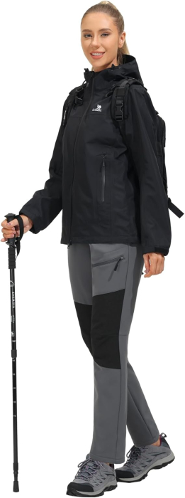 Pantaloni de ski de iarna pentru femei, impermeabili, gri XL [5]