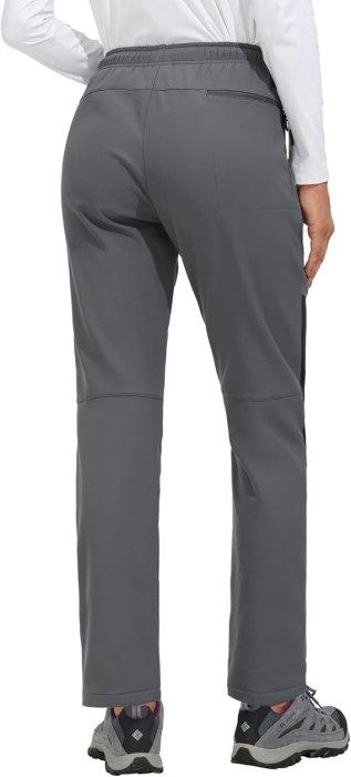 Pantaloni de ski de iarna pentru femei, impermeabili, negri XL [3]