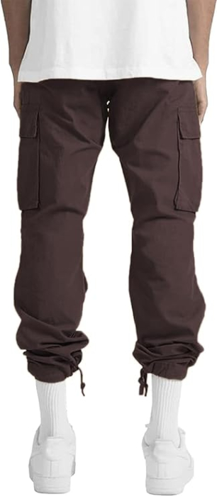 Pantaloni cargo usori pentru barbati, rezistenti la uzura, 4 buzunare, Maro 38 [4]