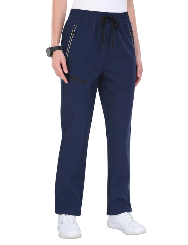 Pantaloni ski femei, softshell, impermeabili, captusiti flee, camping, drumeții 2XL albastri [1]