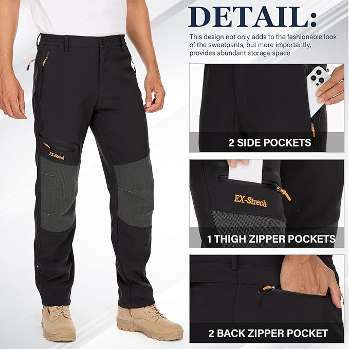 Pantaloni negri de ski de iarna pentru barbati, impermeabili, marimea 29 [3]