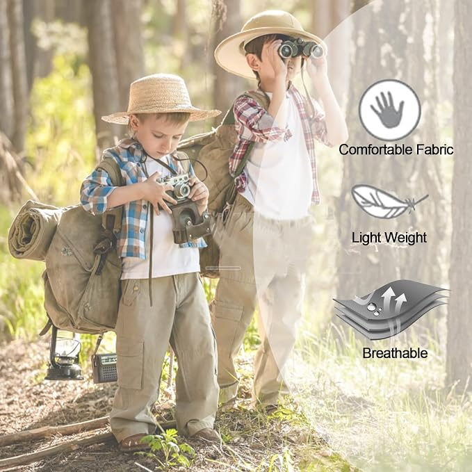 Pantaloni verzi Outdoor Băieți 2 în 1, Convertibili în Pantaloni Scurți, UPF 50+, L [6]