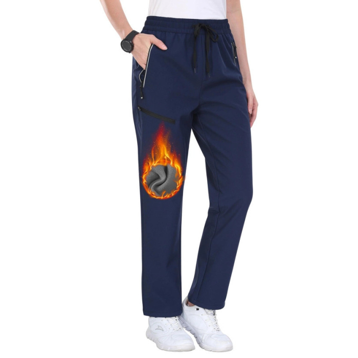 Pantaloni ski femei MOFIZ impermeabili, captusiti fleece, albastri, XL [5]
