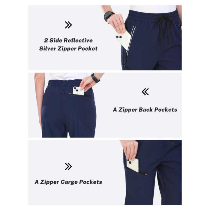 Pantaloni ski femei MOFIZ impermeabili, captusiti fleece, albastri, XL [3]