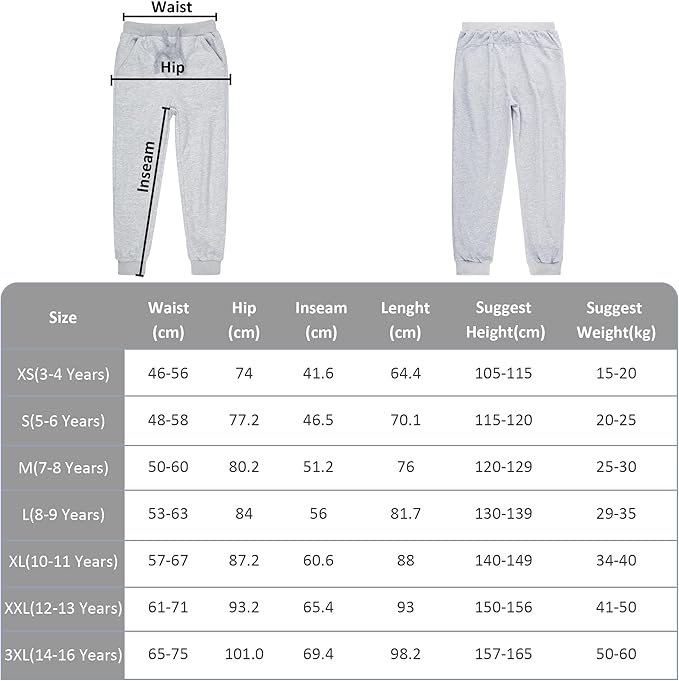 Pantaloni sport pentru copii cu elastic jos, gri L, 8-9 ani,  130-139 cm [2]