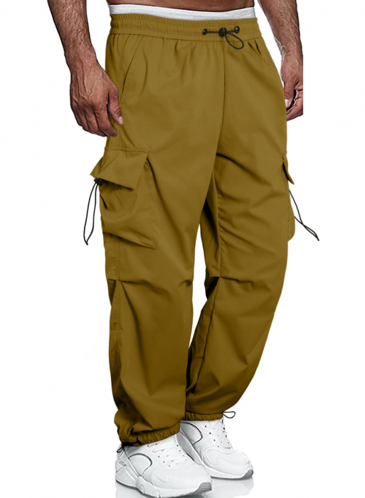 Pantaloni largi, sport, cu buzunare, pentru barbati Crem marimea 34 [1]