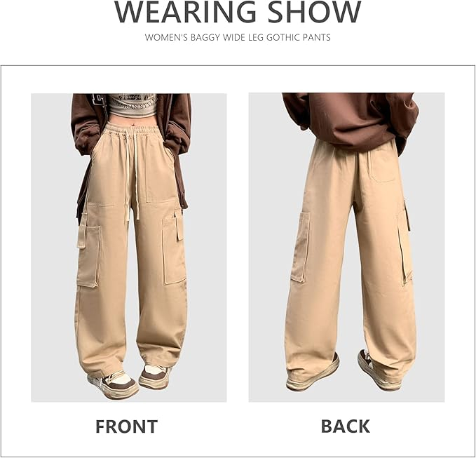 Pantaloni largi, respirabili, pentru uz zilnic, kaki S [3]