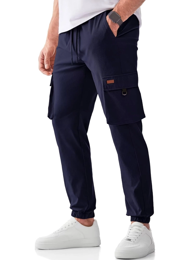 Pantaloni largi, sport, cu buzunare, pentru barbati albastri marimea 34 [2]