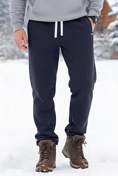 Pantaloni albastri Bărbați VOGSTART, Căptușeală Sherpa, Talie Elastică, 3 Buzunare, M [2]