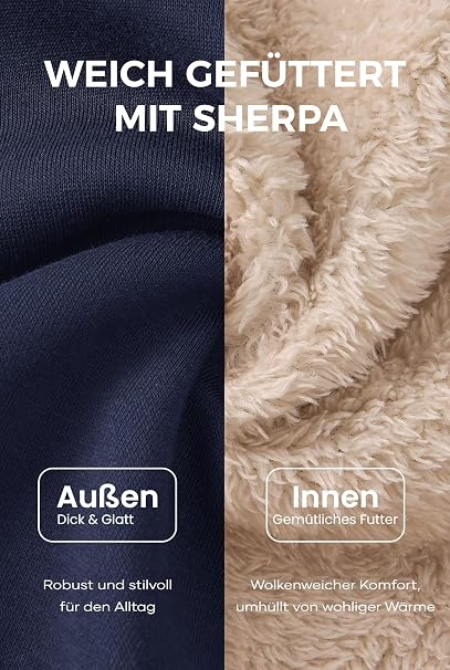Pantaloni albastri Bărbați VOGSTART, Căptușeală Sherpa, Talie Elastică, 3 Buzunare, M [5]