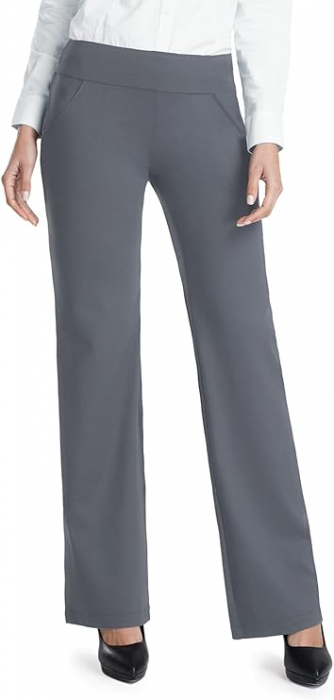 Pantaloni gri, drepti, eleganti, pentru femei cu 2 buzunare oblice, M [1]