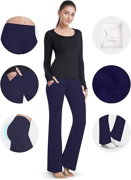 Pantaloni albastri, drepti, eleganti, pentru femei cu 2 buzunare oblice, S [5]
