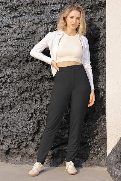 Pantaloni negri Damă Bamans Skinny, Talie Înaltă, Elastici, 4 Buzunare, M [4]