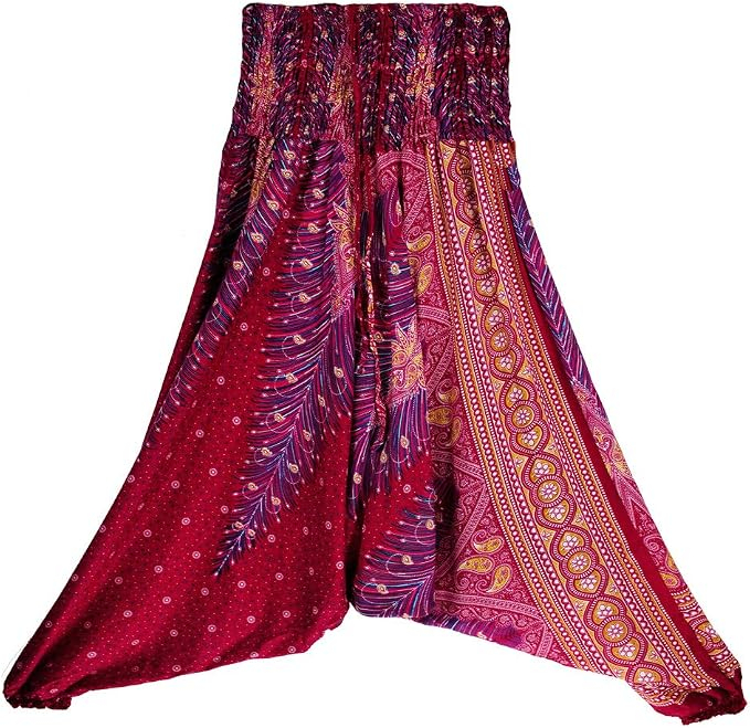 Salopetă / Pantaloni Harem Damă 2-în-1 – Croială Lejeră, Talie Elastică, Imprimeu Boho, marime unica [7]