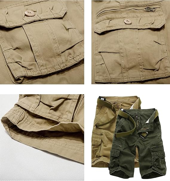 Pantaloni scurti crem cargo pentru barbatii, usori, respirabili, 32 [4]