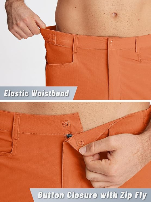 Pantaloni scurti portocalii cargo pentru barbatii, usori, respirabili, 34 [4]
