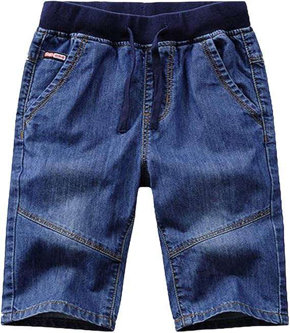 Pantaloni scurti blugi pentru baieti, talie elastica 120 cm [1]