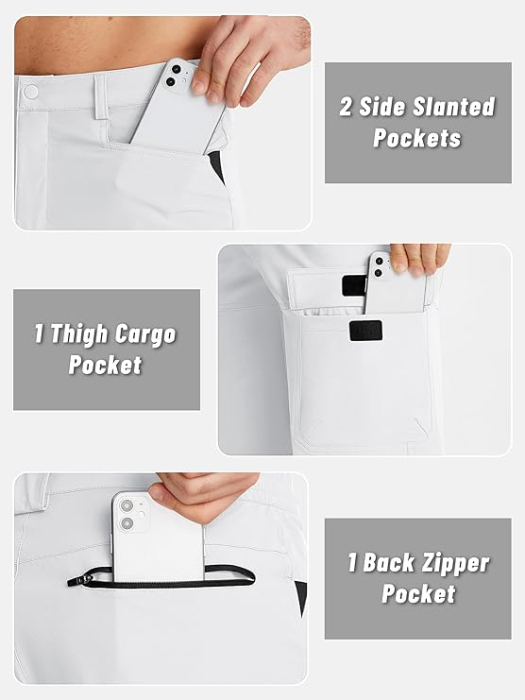 Pantaloni scurti albi cargo pentru barbatii, usori, respirabili, 34 [5]