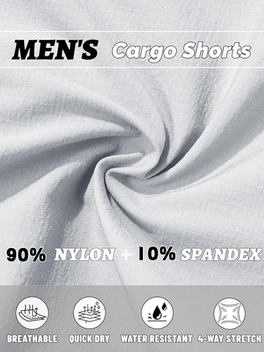 Pantaloni scurti albi cargo pentru barbatii, usori, respirabili, 34 [6]