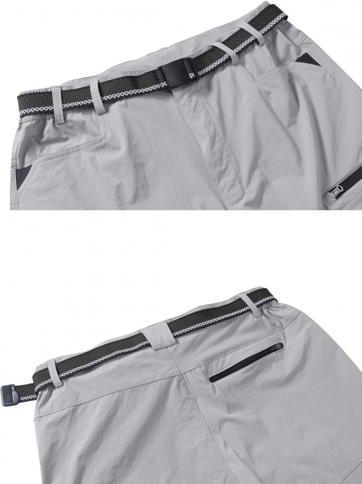 Pantaloni scurti cu uscare rapidă, elastici, funcționali, impermeabili, cu centură elastică, gri 40 [2]
