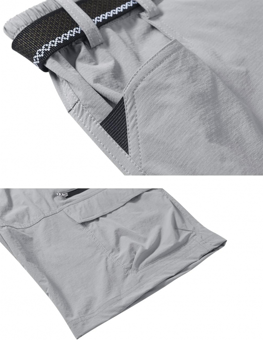 Pantaloni scurti cu uscare rapidă, elastici, funcționali, impermeabili, cu centură elastică, gri 36 [3]