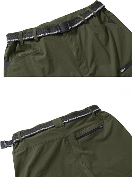 Pantaloni scurti cu uscare rapidă, elastici, funcționali, impermeabili, cu centură elastică, verde 38 [2]