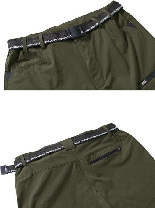 Pantaloni scurti cu uscare rapidă, elastici, funcționali, impermeabili, cu centură elastică, verde 36 [2]