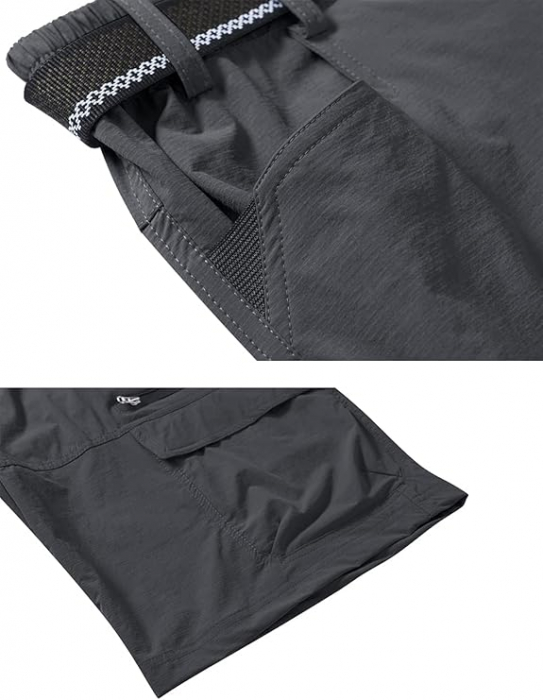 Pantaloni scurti cu uscare rapidă, elastici, funcționali, impermeabili, cu centură elastică, gri inchis 36 [3]
