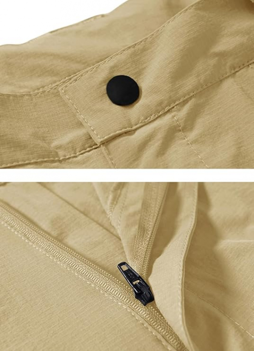 Pantaloni scurti cu uscare rapidă, elastici, funcționali, impermeabili, cu centură elastică, kaki 34 [4]