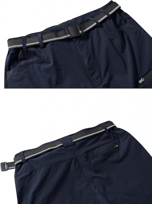 Pantaloni scurti cu uscare rapidă, elastici, funcționali, impermeabili, cu centură elastică, albastru inchis 40 [2]