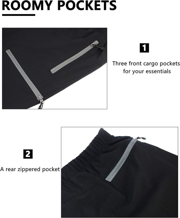 Pantaloni negri Outdoor Damă Little Donkey Andy, Impermeabili, Uscare Rapidă, XL [6]