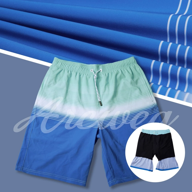 Pantaloni scurti de inot pentru barbatii, cu dublura, albastri deschis L [4]