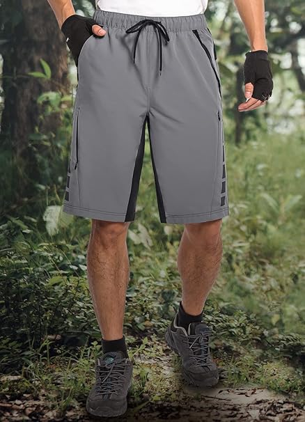 Pantaloni scurti sport pentru barbatii, usori, 5 buzunare, gri L [2]